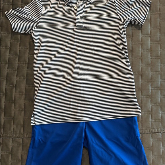 Striped Kids Golf Polo & Shorts - Picture 1 of 1